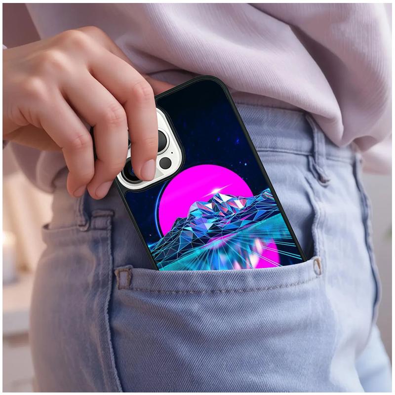 Synthwave 80's Retro Neon vaporwave Phone Case For iPhone 17 Air 15 16e 14 13 Pro Max Coque 12 11 Pro Max PLUS cover