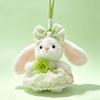 Kawaii Rabbit Plush Pendant with Bow and Fluffy Skirt