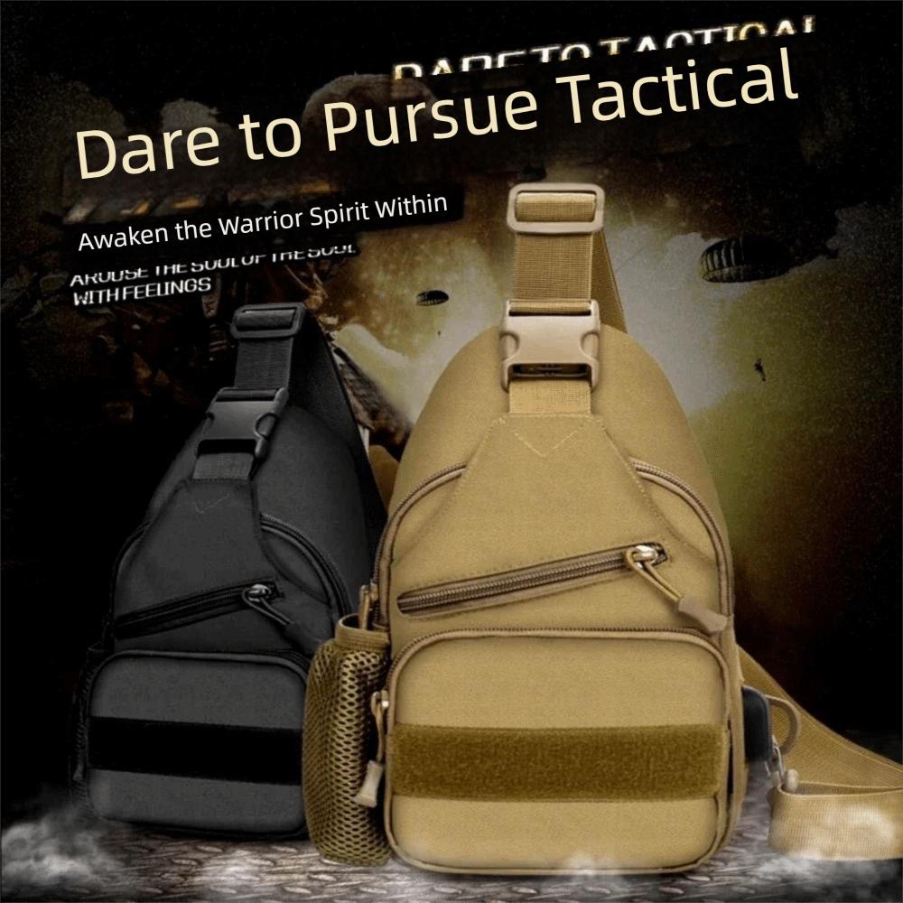With Water Bottle Holder Chest Sling Bag Small Men's Crossbody Bag Shoulder Backpack  Hiking