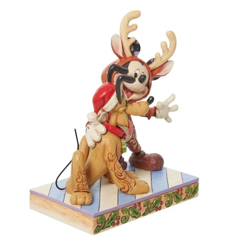 Enesco Statue/Figure "Disney Traditions" Mickey and Pluto as Reindeer, Size 7.5 x 13.5 x 16 cm, DTR6013059