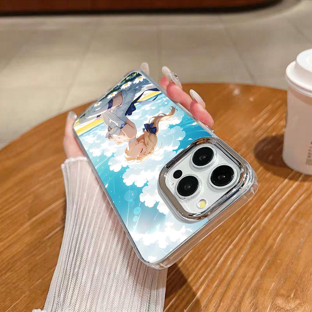 Anime Fate S-Sabe Phone Case For Iphone 17 16 15 14 13 12 11 Pro Max Xr Air Plus Silicone Cover Silver Hard Shell Cover