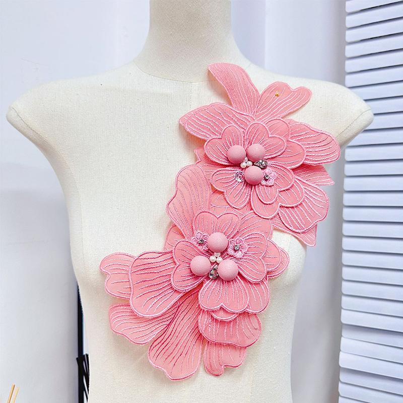 Pin Cloth Applique Decorative Flower Large Embroidery Studded Patch Diy Accessory Corsage