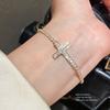 Christian Cross Zircon Pendant Bracelet With Geometric Design For Womens Fashion Accessory
