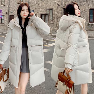Stay Cozy and Stylish In Winter with This Women's Korean Style Mid-length Hooded Down Coat
