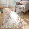 Floral Camellia Round Rug – Soft Washable Non-Slip Carpet for Bedroom, Living Room  Nursery Decor