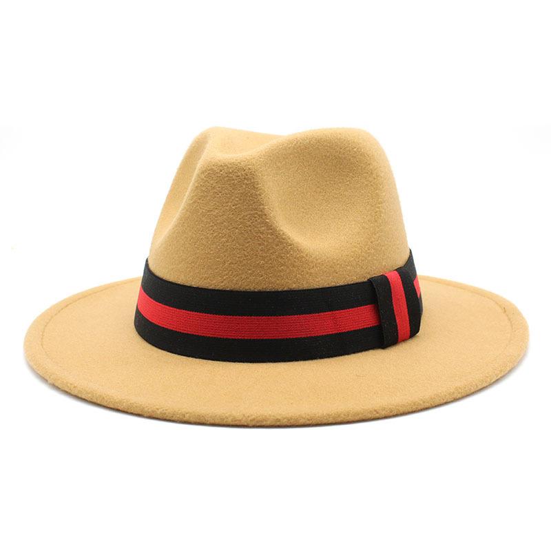 Ji Nan Ladies Black Wool Jazz Hat Big Eaves Hat Flat Edge Top Hat Czy-054