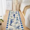 Underwater World Runner Rug Coral Starfish Shell Conch Seahorse Print Carpet Daily Home Decor Non-Slip Hallway Bedroom Floormat