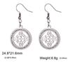 Witch Knot Drop Earring Stainless Steel Amulet Witchcraft Clear Zircon Round Pendant Earrings Jewelry Valentine Gift