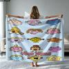 1PC Mr. Men Little Miss Custom Name Patterned Flannel Blanket Suitable For All Seasons for Home Decor Warmth and Comfort Gifts Holiday Present
