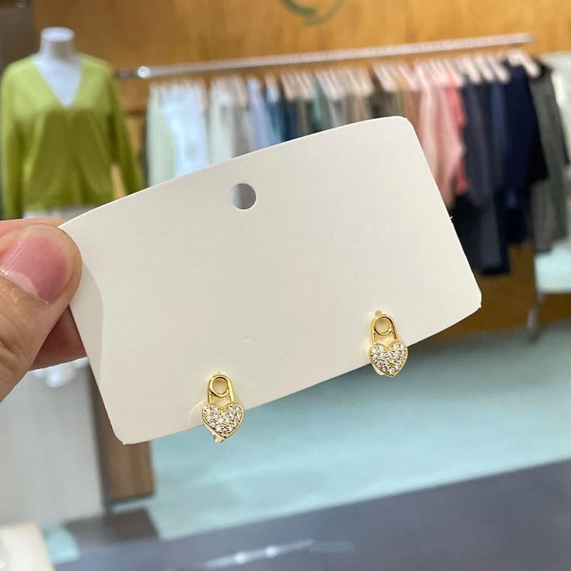 Flash Diamond Love Lock Head Earbud Cute Small, Exquisite and Stylish Japanese and Korean Earrings New