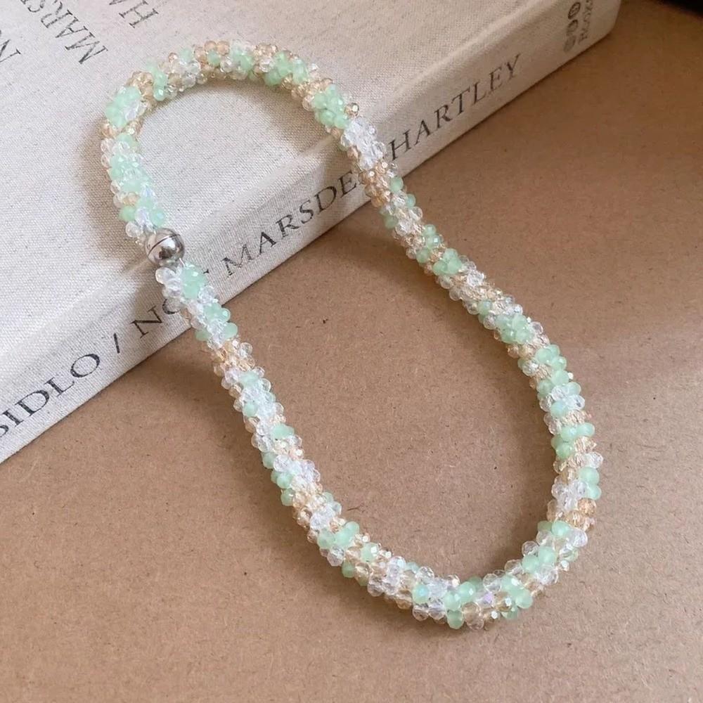 Colorful Necklace Handmade Beaded Clavicle Chain Trend Glass Beads Choker for Women