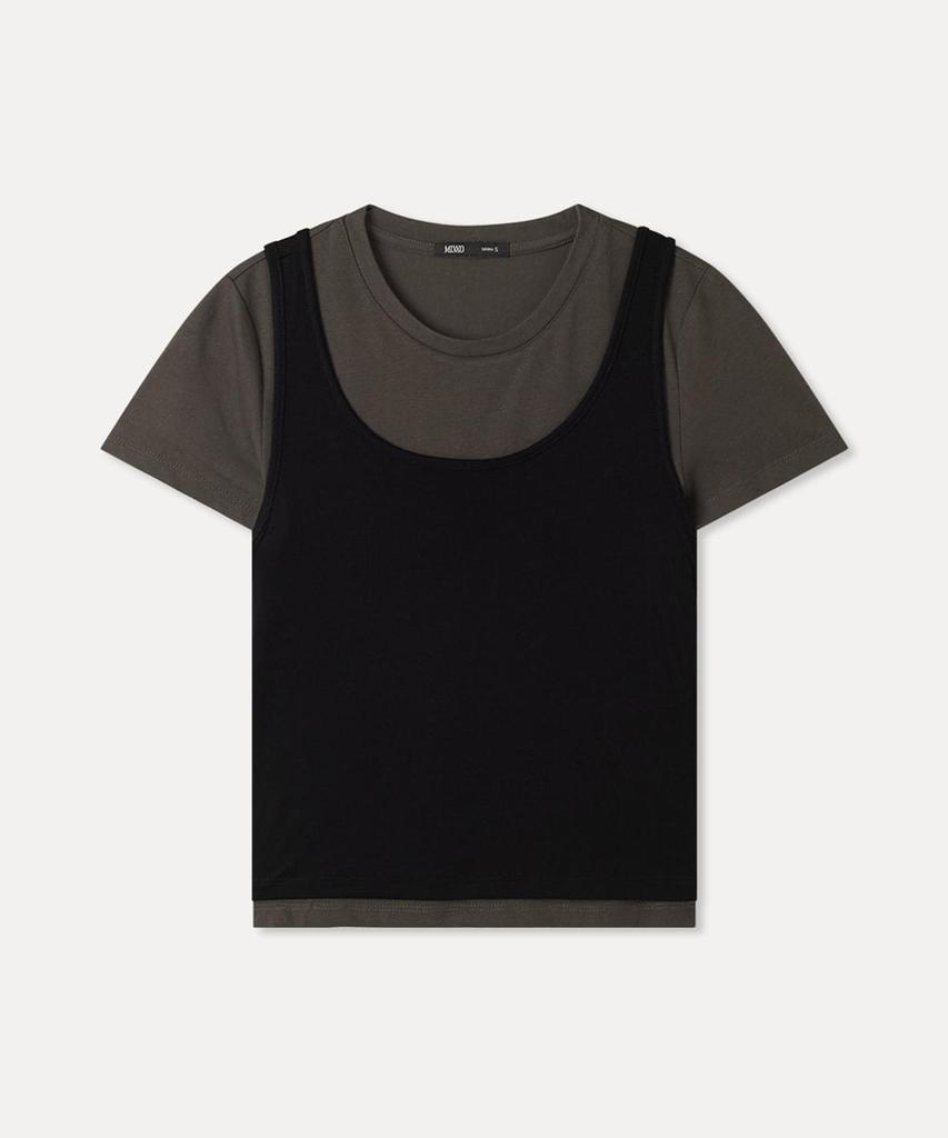 MIXXO Sleeveless Layered Short Sleeve T-Shirt Re Hwg47Ss_Miwhwg86Qa