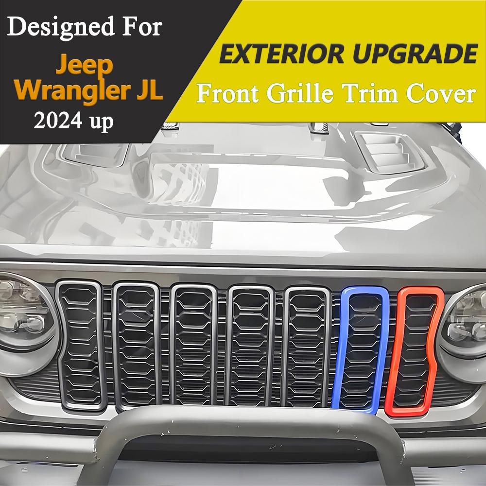 Voorbumper Stofkap Grille-inzetstukken Afdeklijst voor Jeep Wrangler JL Rubicon 2026 2026 Autostyling Exterieuronderdelen Accessoires