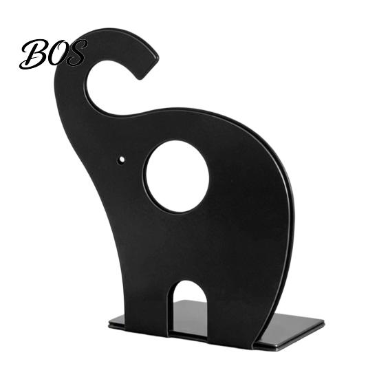 Decorative Bookend Creative Elephant Bookends, Metal Book Holder for Kids Students, Heavy Document Duty Non-Slip Desktop File Organizer Home
