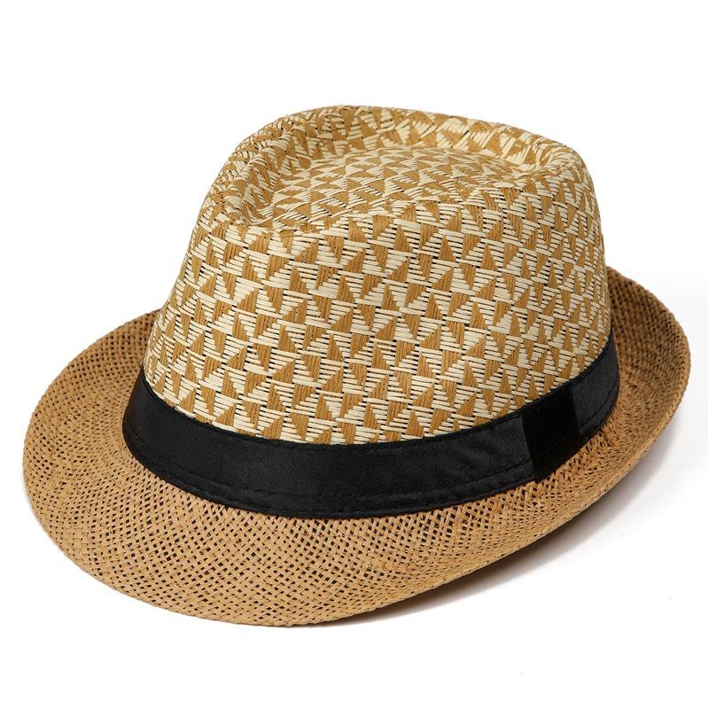 Men's Hat Summer Shade Straw Hat Woven Top Hat Outdoor Spring and Autumn British Jazz Hat