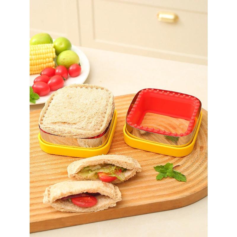 1pc Sandwich Cutter And Sealer, Pocket Mold Cartoon Bread Mold Toast Stamp Press Mold Stainless Steel Cookie Cutter