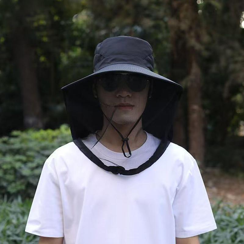 Mosquito Net Hat Foldable Insect Bee Repellent Lightweight Mesh Sun Shade for Outdoor Hiking Camping