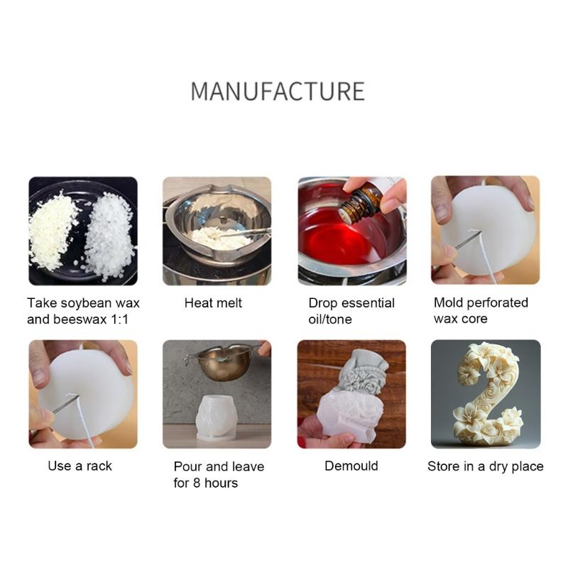 3D Blume Silikon Kerzenformen für handgemachte Kerzen Seife Floral Zahl Silikon Kerzenformen Epoxidharz Silikonformen