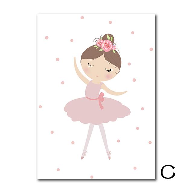 

Персонализированные именные плакаты, настенный постер для детской комнаты, Танцующая девушка, настенная живопись на холсте, скандинавское индивидуальное имя, декор для комнаты для маленьких девочек 30x40cm No Frame