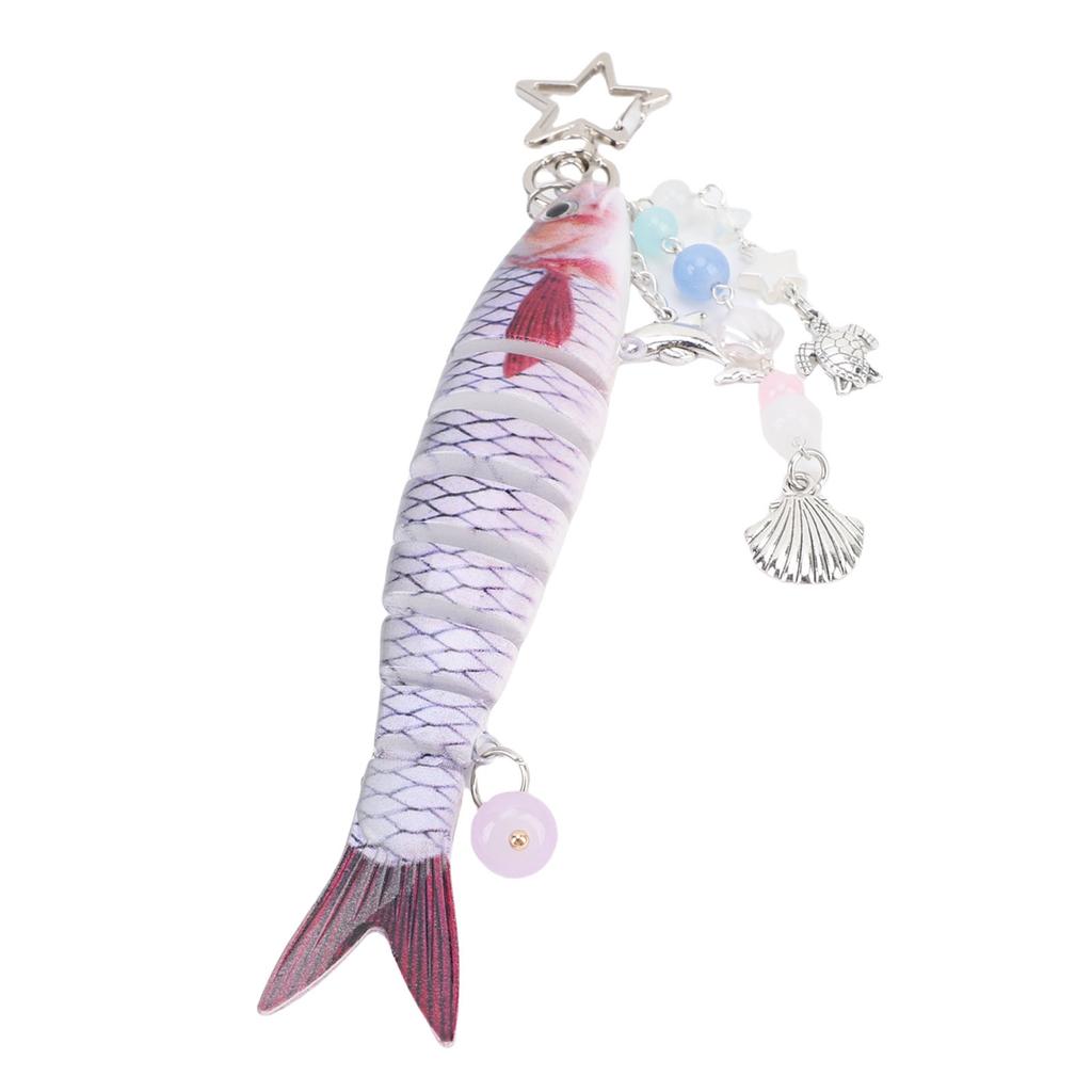 Fish Keychain Roseate Fish Scales Creative Lovely 3D Lifelike Fishing Keychain for Bag Decoration Present