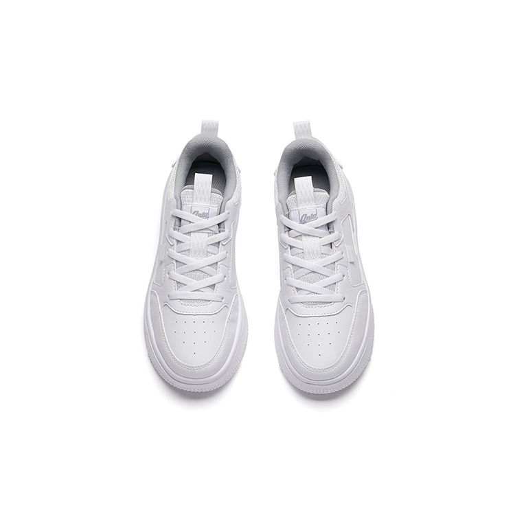 Anta Kids Anti-Kick Anti-Slip Wear-Resistant Lightweight Low-Top Kids Skate Shoes Kids Sneaker White A312218007-2