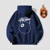 Trendiger Herren-Hoodie Sweatshirt Herbst Winter Pool-Print Schwergewicht Locker Vielseitig Paar-Hoodie Lässige Streetwear