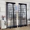 Vintage Window View Curtains Retro Literary Style Suitable Bedrooms Living Rooms Decorative Curtain With Rod Pocket Polyester Ideal For Area