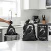 F-CAW-F Trash Bags, Funny Crow Garbage Bags, Leak-Proof & Tear-Resistant Drawstring Waste Bags for Kitchen, Office & Home, Sarcastic Raven Design Nove