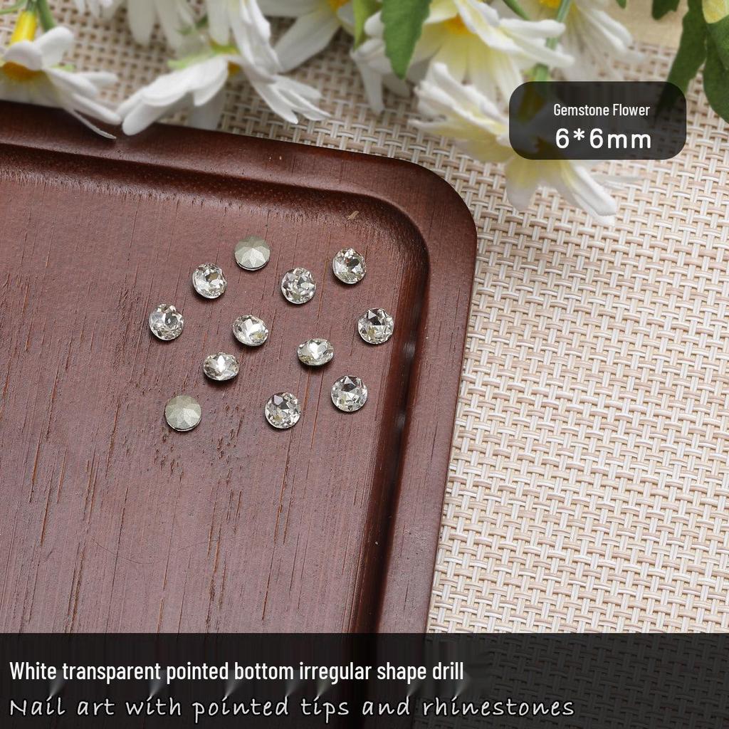 Nail Art Rhinestones: Transparent Pointed Hearts, Axe Heads, Square Rock Candy - Super Shiny Press-on Decorations