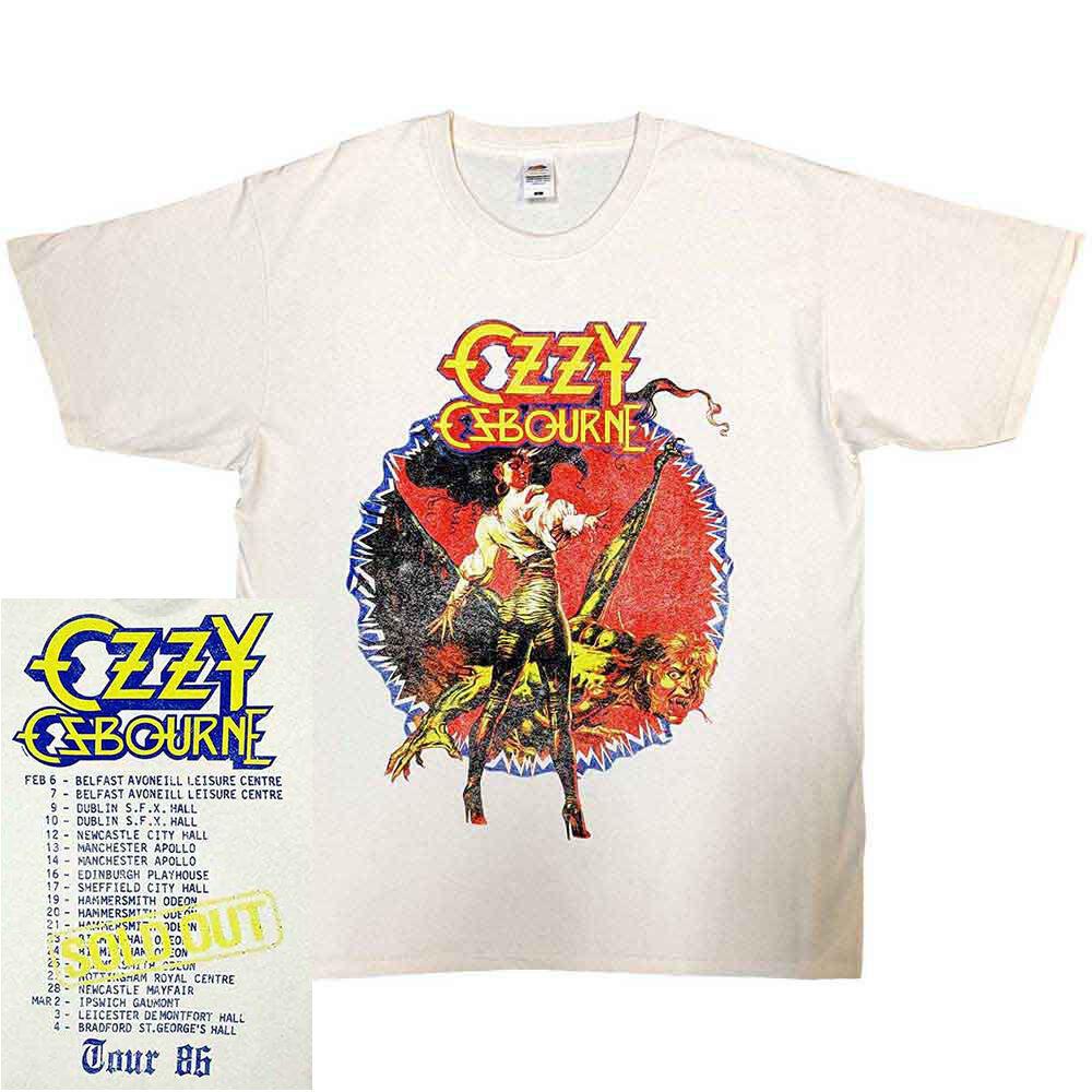 Ozzy Osbourne Ultimate Sin Tour 86 Natural Shirt SXXL Official Band T-shirt M