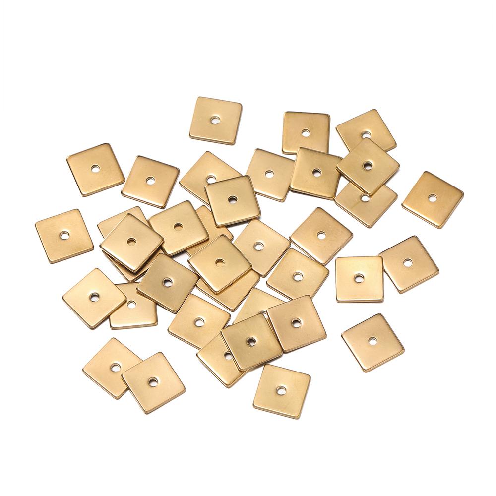 50 Pezzi/Confezione Acciaio Inossidabile 4/5/6/8mm Forma Quadrata Piatta Perline Distanziatrici Per Fai da Te Gioielli Collane Braccialetti Accessori per la Creazione
