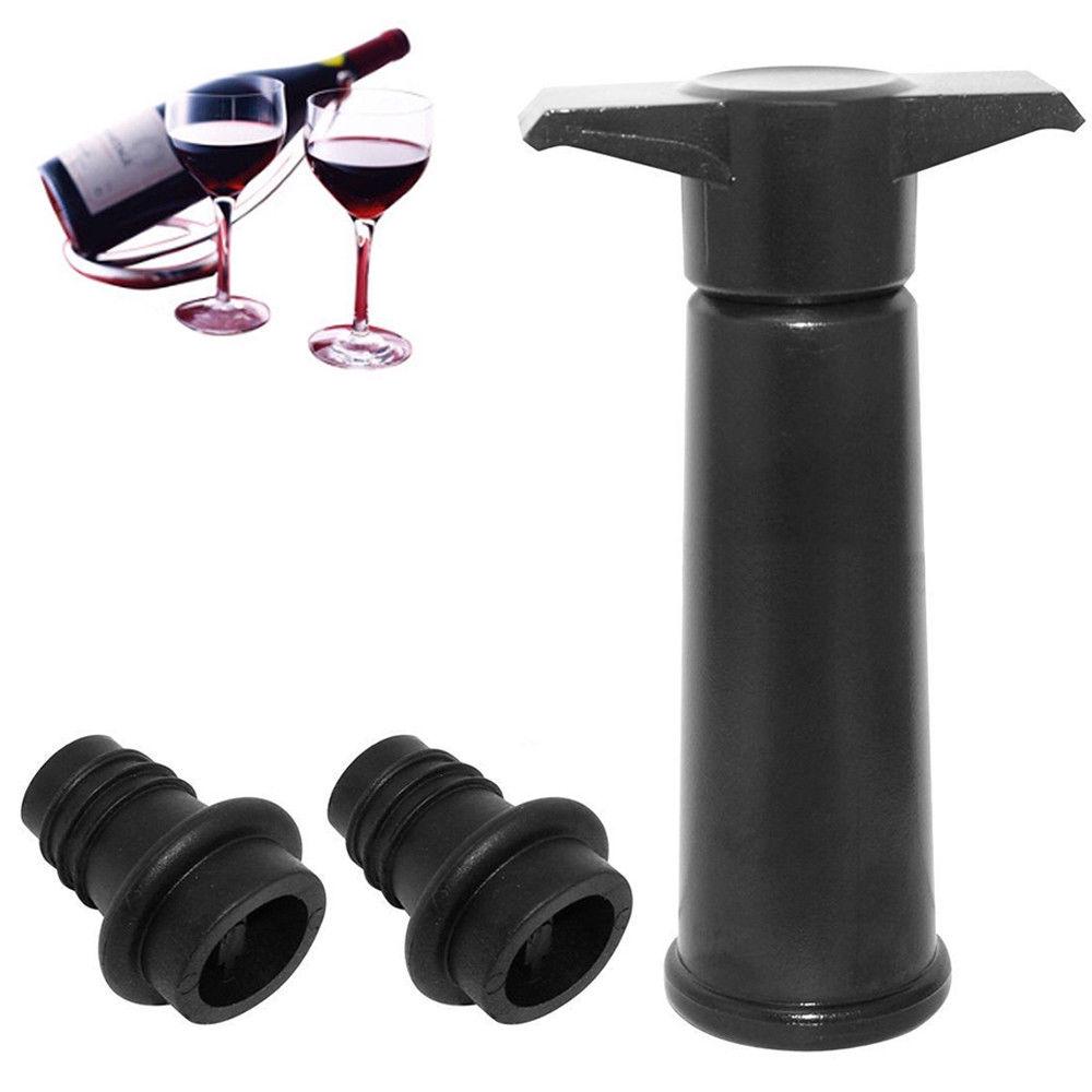 Bar Silicone Red Wine Vacuum Saver Bottle Pump with 2 Sealing Cap Preserver