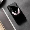 Cartoon Pink wings Little Angel Characters PhoneCase Glass PhoneCase for Samsung Galaxy S26 S25 S24 S23 S22 S21 FE,Ultra,Plus