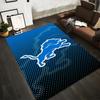 Blue Lion Graphic on Gradient Background Rug Non-slip rug suitable for living room and bedroom sofas