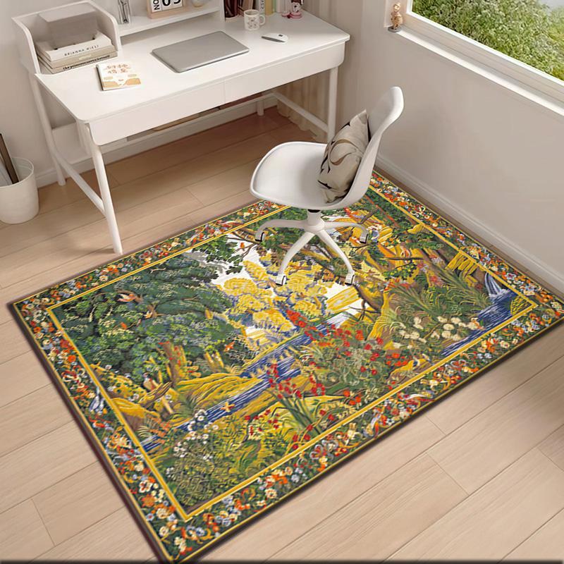 1pc Medieval Pastoral Magic Unicorn Carpet Rug for Living Room Bedroom Home Sofa Decoration,Kids play Non-slip Floor Mat