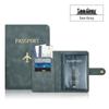 Leather Passport Holder with Airplane Buckle & Multi-Card Slots - PU Passport Protection Set