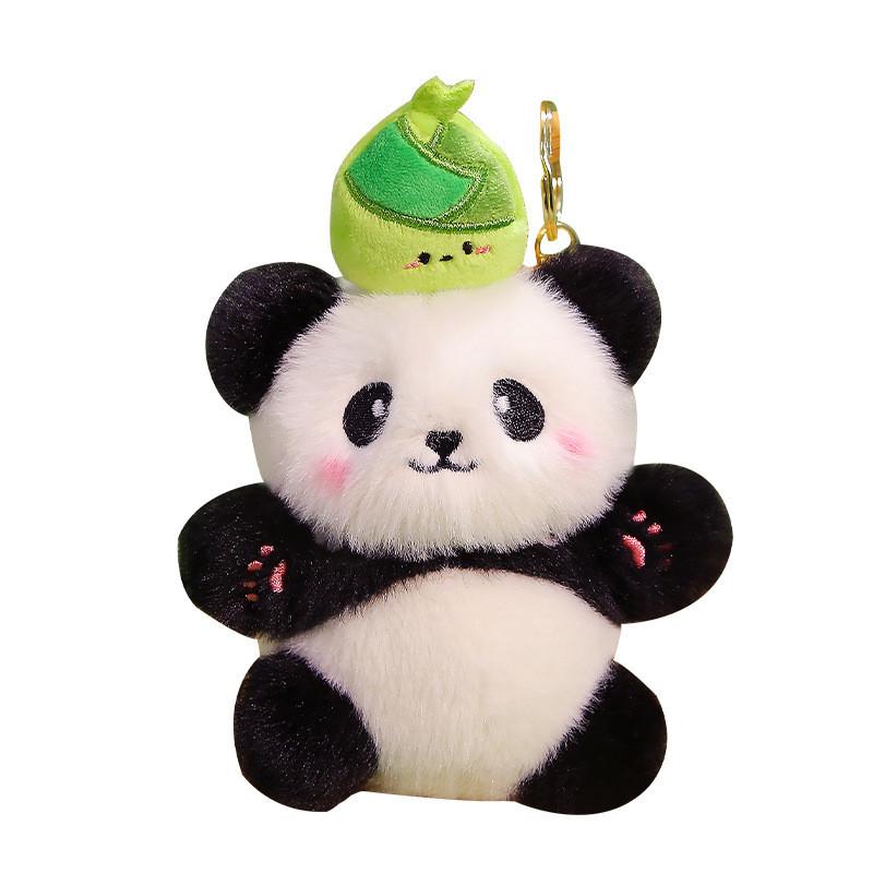 Panda Plush Keychain With Pull Line For Bag Decor And Gift Idea Zongzi