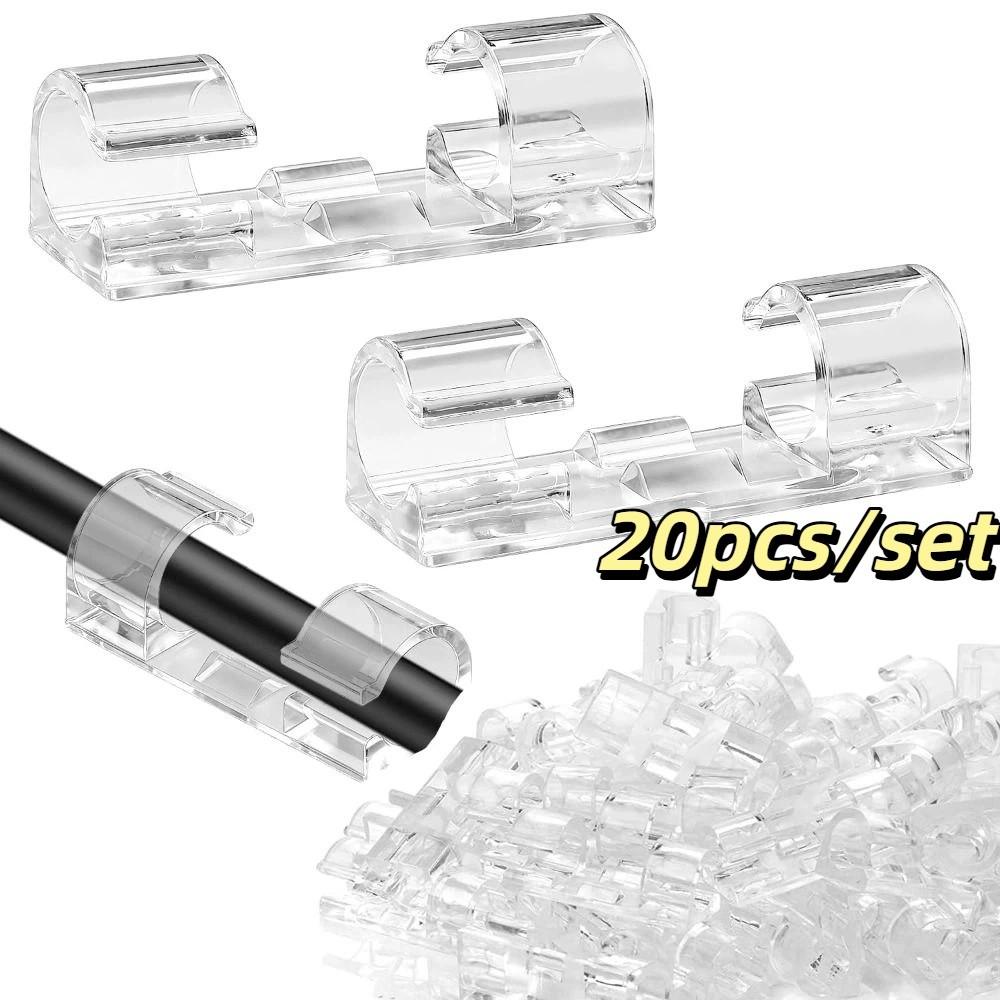 Self Adhesive Cable Management Clips Transparent Wire Clips  Desktop Cable Arrangement