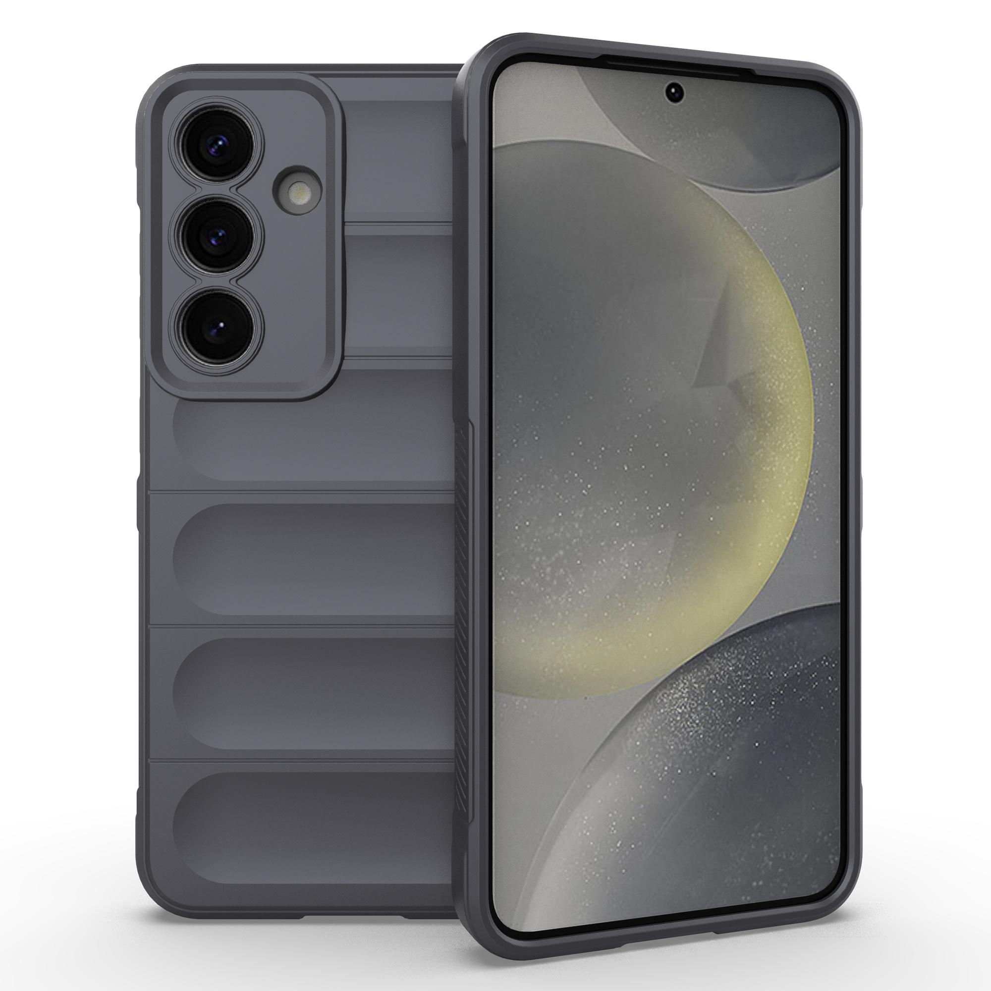 

For Samsung Galaxy S25+ Case Anti-Drop Soft TPU Rugged Phone Back Cover Dark Grey