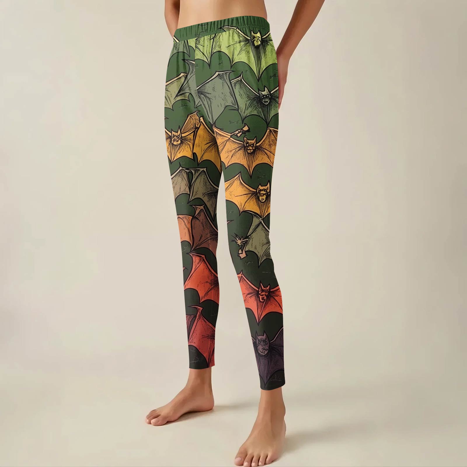 

Жіночі штани Хеллоуїн з принтом Еластичні м’які штани Повсякденні домашні спальники L армія зелений колір