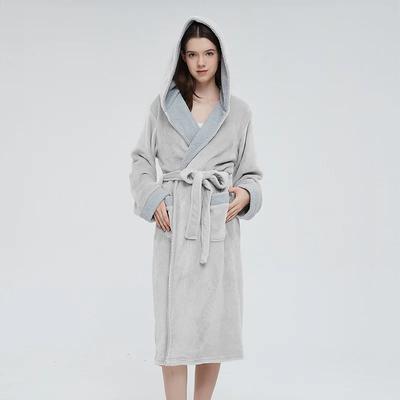 Damski Flanelowy Długi Szlafrok Luźny Szlafrok Kimono z Kapturem Jesień Zima Nowa Odzież Do Spania Pogrubiony Casualowy Szlafrok Loungewear