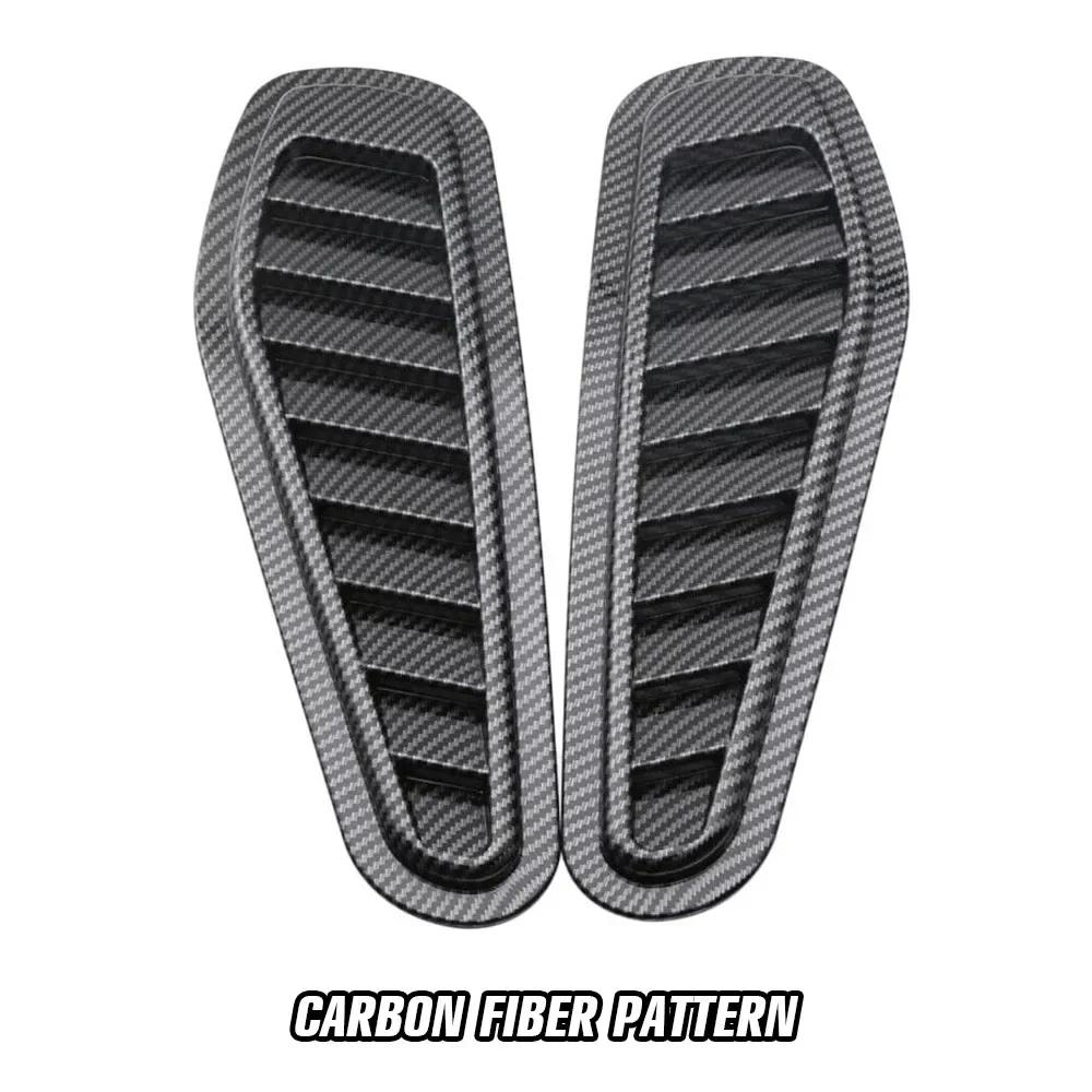2pcs Universal Motors Engine Hood Ventilation Port Car Fake Air Outlet Decoration Modification Airflow Intake Hood Accessories