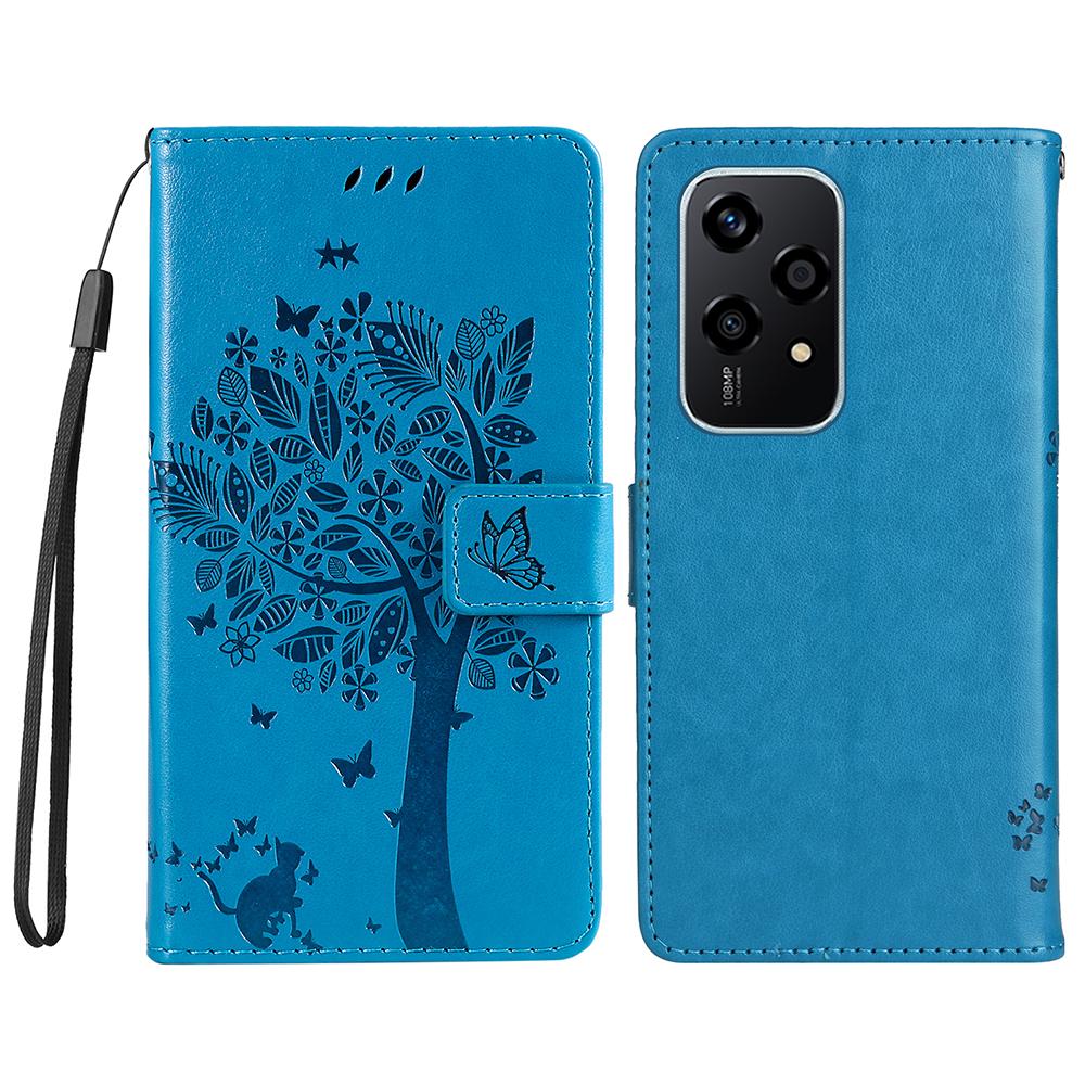 For Honor 200 Lite Phone Case with Stand Cat Tree Pattern Leather Wallet Mobile Cover