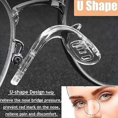 5/8 PCS Universal Eyeglasses Nose Pads - Transparent Silicone Anti-Slip U-Shaped Bridge Strap Replacements