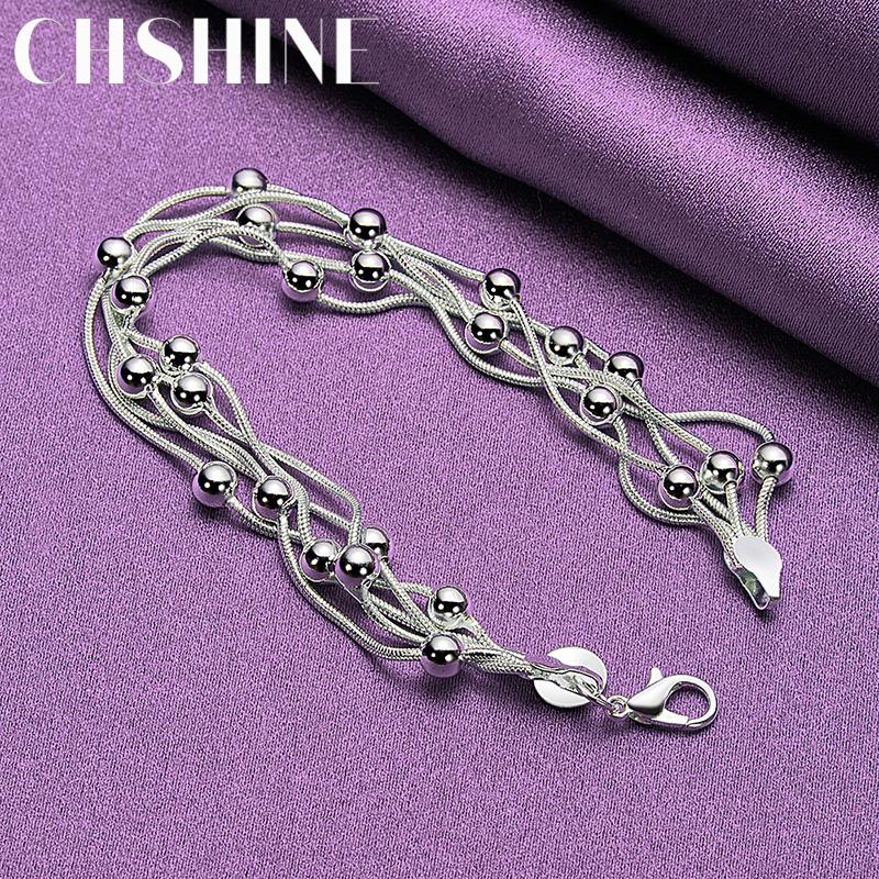 CHSHINE 925 Sterling Silver Five Snake Chain Bracelet For Women Men Wedding Party Fashion Charm Jewelry