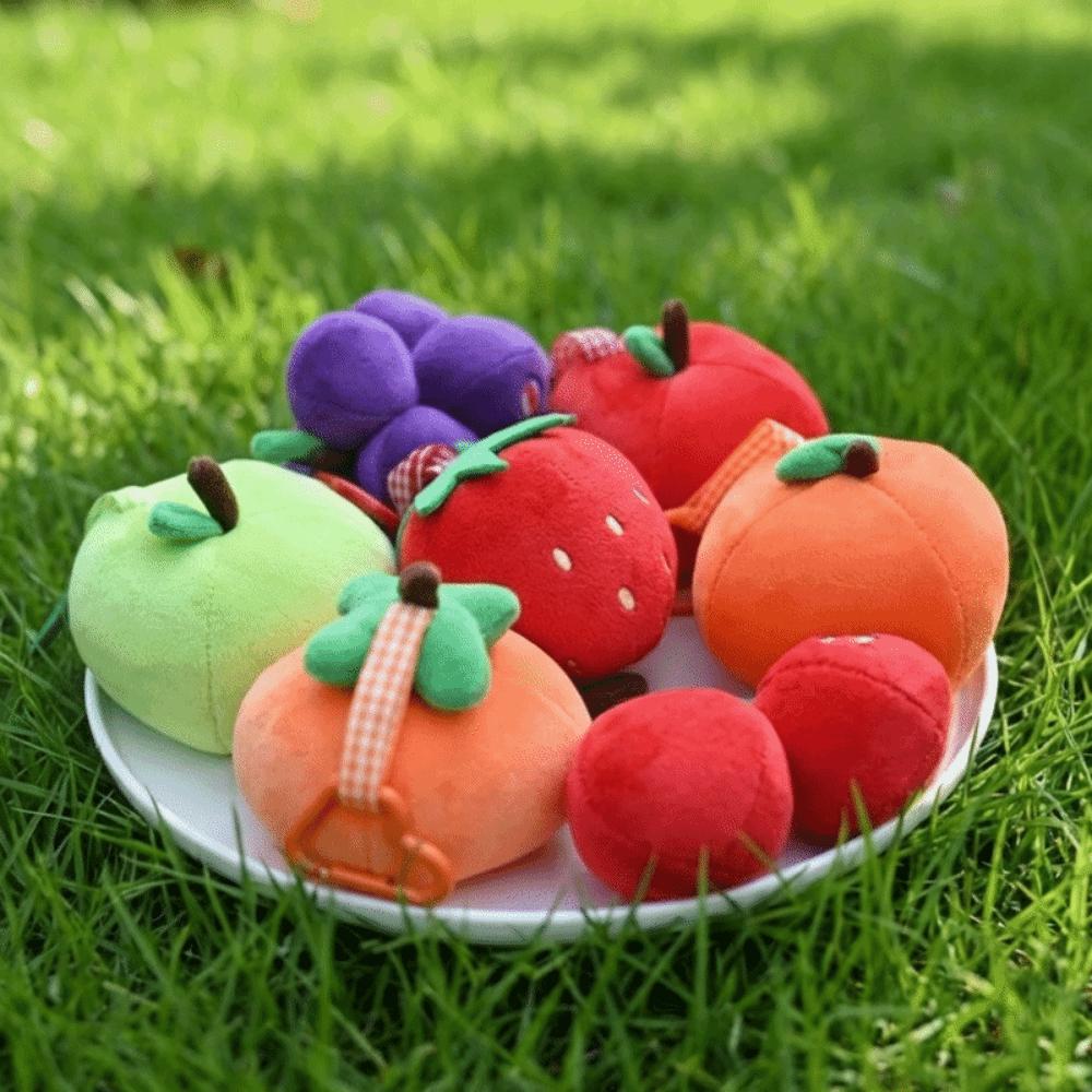 Grape Orange Bag Pendant Strawberry Plush Cherry Key Ring Fruit Key Chain  Backpack Accessories
