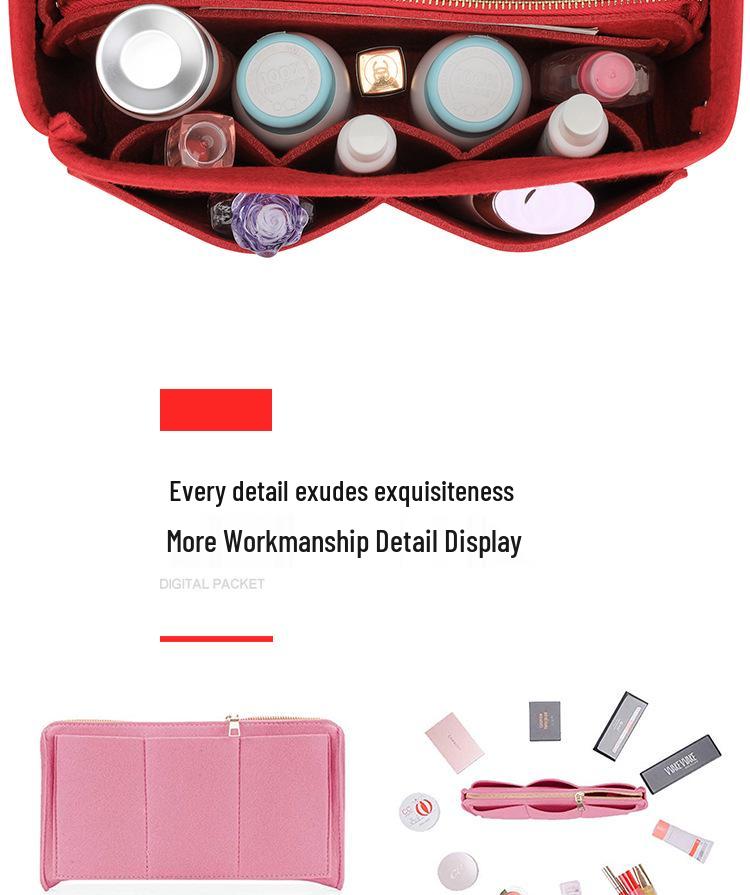 Women's Cross-Body Felt Makeup & Storage Bag