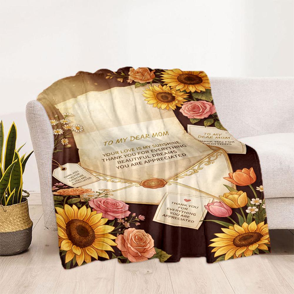 Mother's Day Greeting Blanket Suitable for sofas,travel, living rooms also a good gift for friends and family Suitable for all seasons.