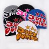 Retro Hat Knitted With Letter And Star Embroidery Design For Hip Hop Look Street