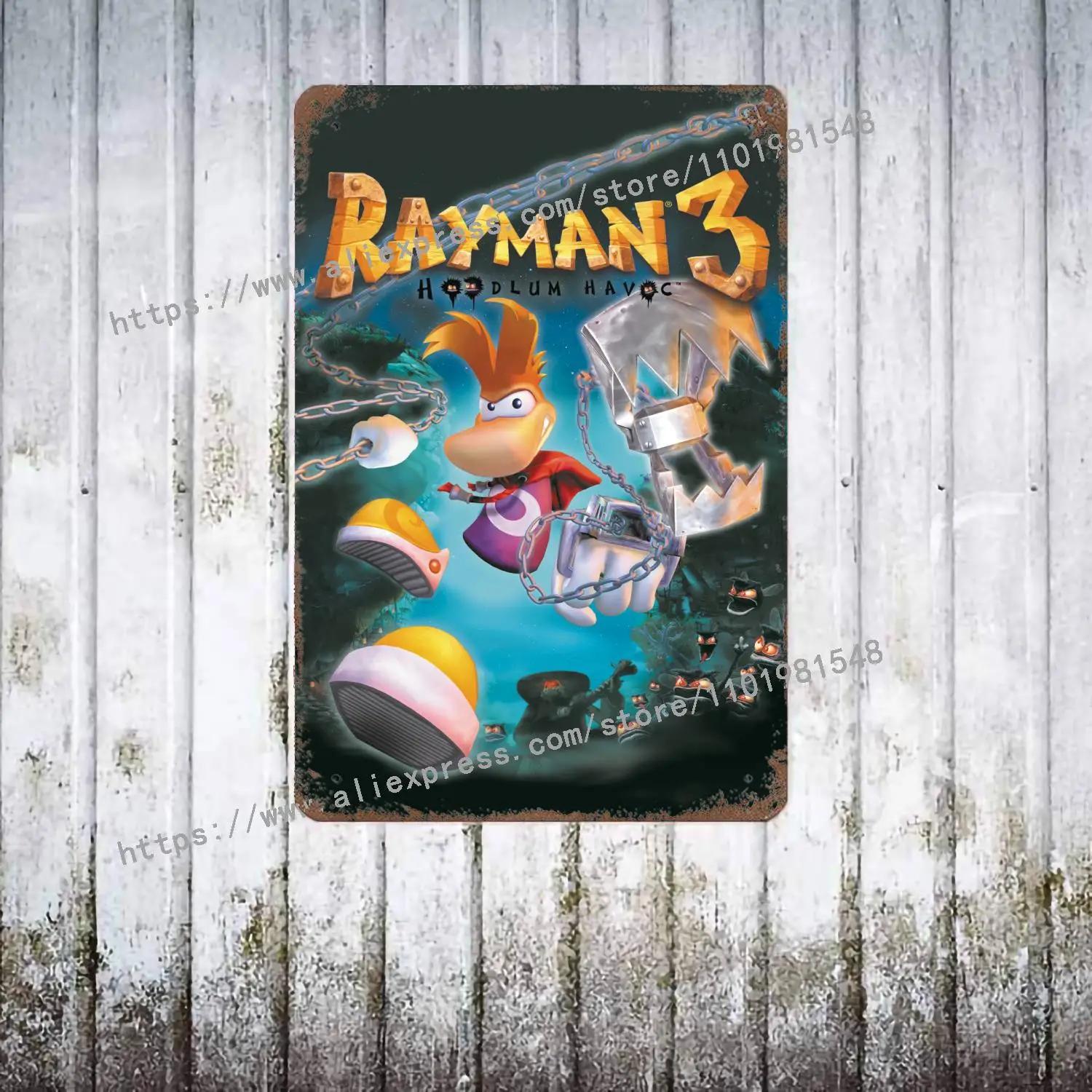 Rayman Legends Definitive Edition Постер Винтажная Жестяная Табличка Металлическая Табличка Декоративная Табличка для Паба Бара Мужской Пещеры Клуба Украшение Стен 20x30cm（7.8x11.8inch）